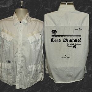 ROYALEFAM Shirt: Dead Generals War  Alpha White Tee Cotton Sbtg Skull T50